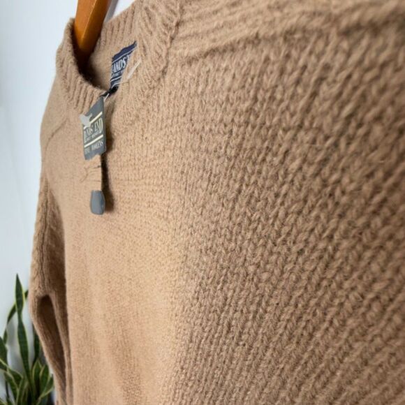 Vintage Deadstock Lands' End 100% Wool Camel Brown Crewneck Sweater - Picture 7 of 7